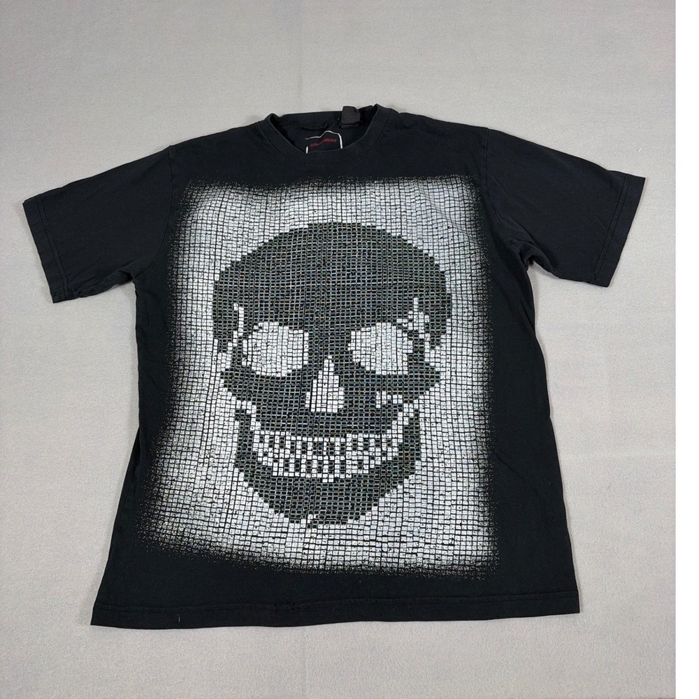 Unionbay Mens Black Skull Graphic Tee Shirt Cotton Short Sleeve Medium 0721‎